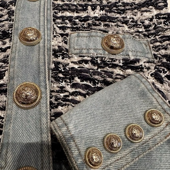 Balmain Denim and Tweed blazer jacket - Picture 6 of 9